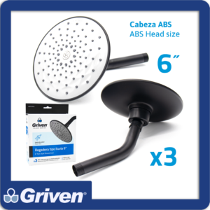 Regadera tipo lluvia 6" Cabeza ABC pieza