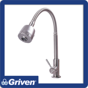 Grifo individual p/fregadero cuello flexible acab satin pza