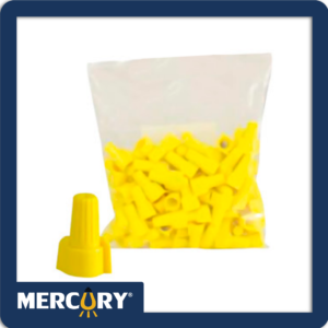 Conector plástico amarillo bolsa x100 unds