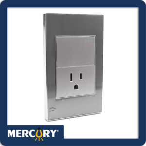 Toma + interruptor Mercury stainless