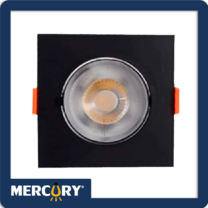 Bala LED Negra Cuadrada 3000K Luz Cálida 5W