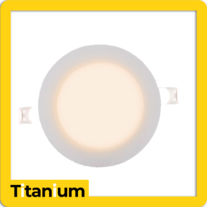 Panel LED Titanio 9W 5″ Cálido 3000K Redondo Empotrable
