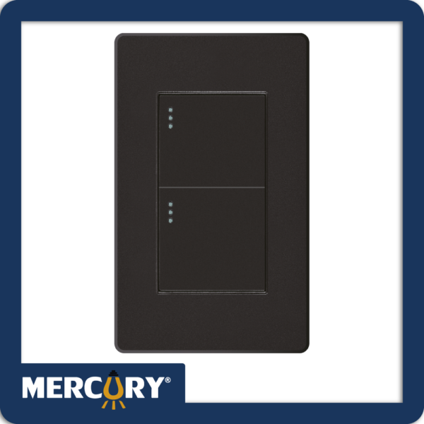 Interruptor Doble Mercury Línea Plus Negro